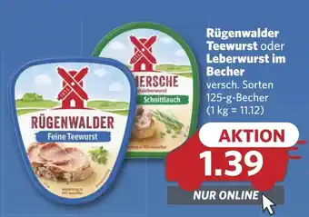 Combi Rügenwalder Teewurst oder Leberwurst im Becher aanbieding