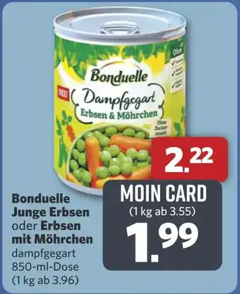 Combi Bonduelle Junge Erbsen oder Erbsen mit Möhrchen aanbieding