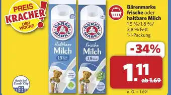 Combi Bärenmarke frische oder haltbare Milch aanbieding