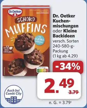 Combi Dr. Oetker Kuchen- mischungen oder Kleine Backideen aanbieding