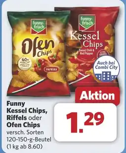 Combi Funny Kessel Chips, Riffels oder Ofen Chips aanbieding