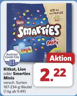 Combi Kitkat, Lion oder Smarties Minis aanbieding