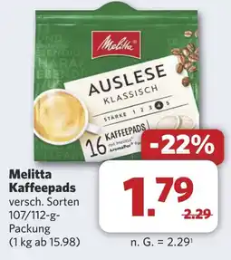 Combi Melitta Kaffeepads aanbieding