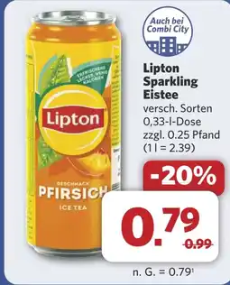 Combi Lipton Sparkling Eistee aanbieding