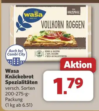 Combi Wasa Knäckebrot Spezialitäten aanbieding