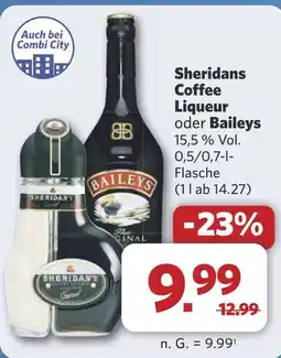 Combi Sheridans Coffee Liqueur oder Baileys aanbieding