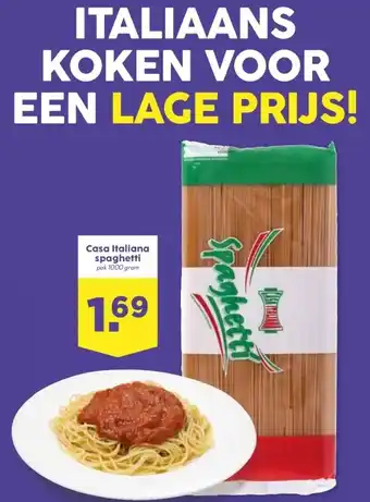 Boon`s Markt Casa Italiana spaghetti pak 1000 gram aanbieding