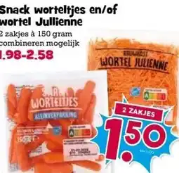 Boon`s Markt Snack worteltjes en/of wortel Jullienne aanbieding