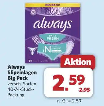 Combi Always Slipeinlagen Big Pack aanbieding