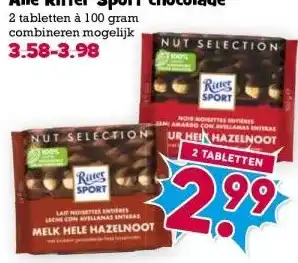 Boon`s Markt Alle Ritter Sport chocolade aanbieding