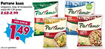 Boon`s Markt Parrano kaas snippers, rasp of mozzarella zakje aanbieding