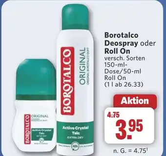 Combi Borotalco Deospray oder Roll On aanbieding