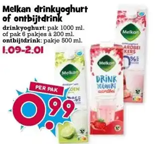 Boon`s Markt Melkan drinkyoghurt of ontbijtdrink aanbieding