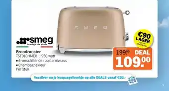 Albert Heijn Broodrooster TSF01CHMEU 950 watt aanbieding