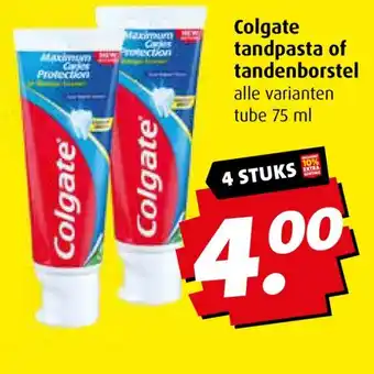 Boni Colgate tandpasta of tandenborstel aanbieding