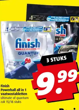 Boni Finish Powerball all in 1 vaatwastabletten aanbieding