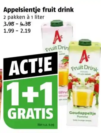 Poiesz Appelsientje fruit drink aanbieding