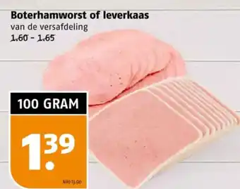 Poiesz Boterhamworst of leverkaas aanbieding