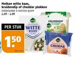 Poiesz Melkan witte kaas, kruidendip of cheddar plakken aanbieding