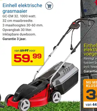 Kluswijs Einhell Elektrische grasmaaier | GC-EM 32 aanbieding