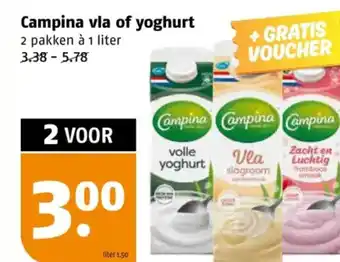 Poiesz Campina vla of yoghurt aanbieding