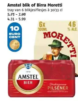 Poiesz Amstel blik of Birra Moretti aanbieding