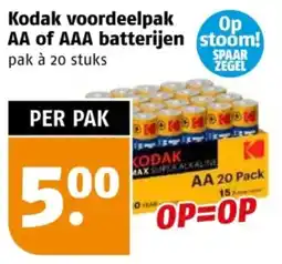 Poiesz Kodak voordeelpak AA of AAA batterijen aanbieding