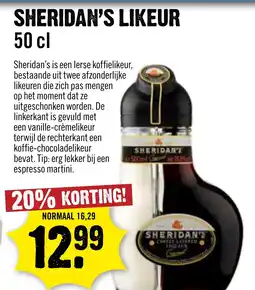 Dirck 3 Sheridan's likeur aanbieding