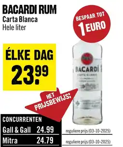 Dirck 3 BACARDI RUM Carta Blanca aanbieding