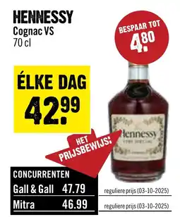 Dirck 3 HENNESSY Cognac VS aanbieding