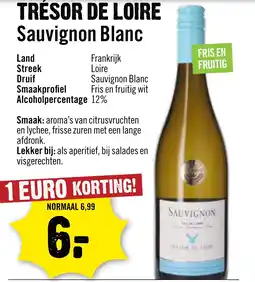 Dirck 3 TRÉSOR DE LOIRE Sauvignon Blanc aanbieding