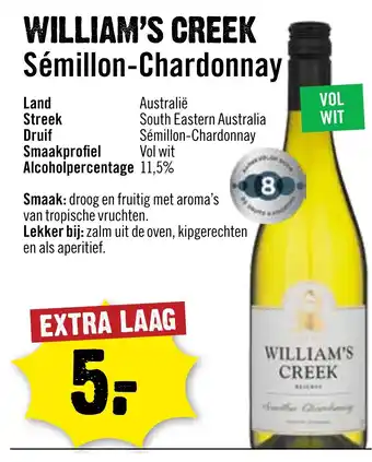 Dirck 3 WILLIAM'S CREEK Sémillon Chardonnay aanbieding