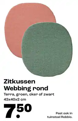 Kwantum Zitkussen Webbing rond aanbieding