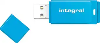 Bol.com INTEGRALE 64 GB USB 2.0 Neon Key - Blauw aanbieding