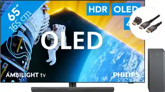 Coolblue Philips 65OLED809 - Ambilight (2024) + Philips TAB6309 + BlueBuilt HDMI Kabel aanbieding