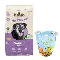 Zooplus My Friend 12 kg droogvoer + Gratis Bosch Fruitees 200g - 12 kg Dog Senior & Light aanbieding