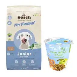 Zooplus My Friend 12 kg droogvoer + Gratis Bosch Fruitees 200g - 12 kg Dog Junior & Active aanbieding