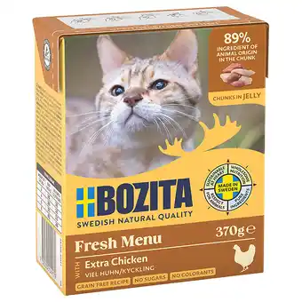 Zooplus 20% Korting! 6 x 370 g Bozita Tetra in Gelei of Saus - natvoer met Extra Kip (6 x 370g) aanbieding