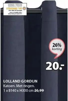 Jysk Lolland Gordijn aanbieding