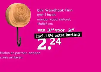 Leen Bakker Wandhaak Finn aanbieding