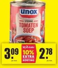 Nettorama UNOX STEVIGE TOMATEN SOEP aanbieding