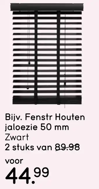 Leen Bakker Fenstr Houten jaloezie  Zwart aanbieding