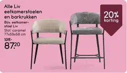 Leen Bakker Alle Liv eetkamerstoelen en barkrukken aanbieding