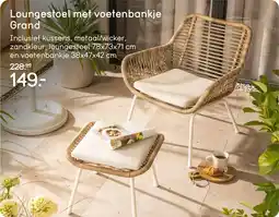 Leen Bakker Loungestoel met voetenbankje Grand aanbieding