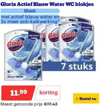 Bol.com Glorix Actief Blauw Water WC blokjes aanbieding