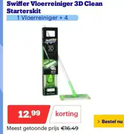 Bol.com Swiffer Vloerreiniger 3D Clean Starterskit aanbieding