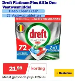 Bol.com Dreft Platinum Plus All In One Vaatwasmiddel aanbieding