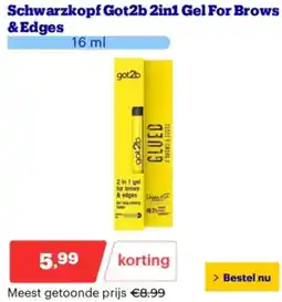 Bol.com Schwarzkopf Got2b 2in1 Gel For Brows & Edges aanbieding