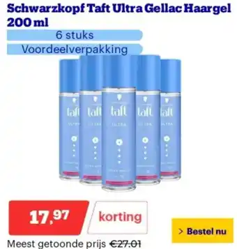 Bol.com Schwarzkopf Taft Ultra Gellac Haargel aanbieding