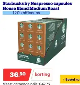 Bol.com Starbucks by Nespresso capsules House Blend Medium Roast aanbieding